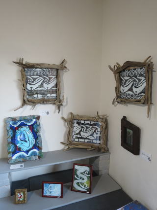 流木額 シーグラス額